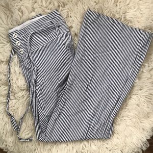 Navy pinstripe slacks!